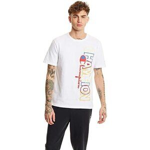 Champion Men's White / Multi Block Logo T-Shirt - M NWT
